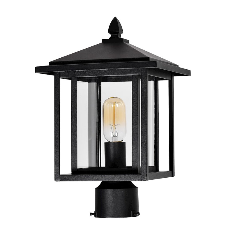 CWI Lighting Crawford 1 Light Outdoor Lantern Head, Black/Clear