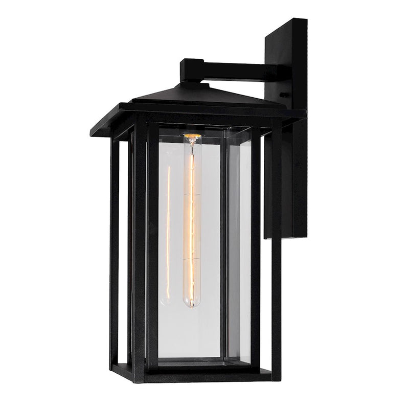 CWI Crawford 1 Light 22"H Outdoor Wall Light, Black/Clear