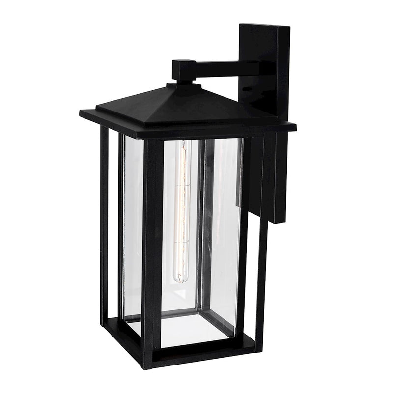 CWI Crawford 1 Light 22"H Outdoor Wall Light, Black/Clear