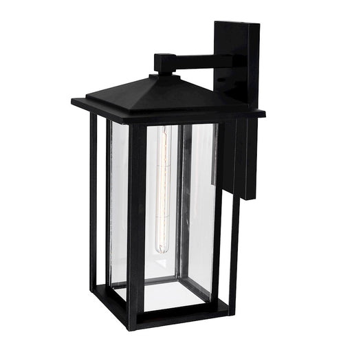 CWI Crawford 1 Light 22"H Outdoor Wall Light, Black/Clear