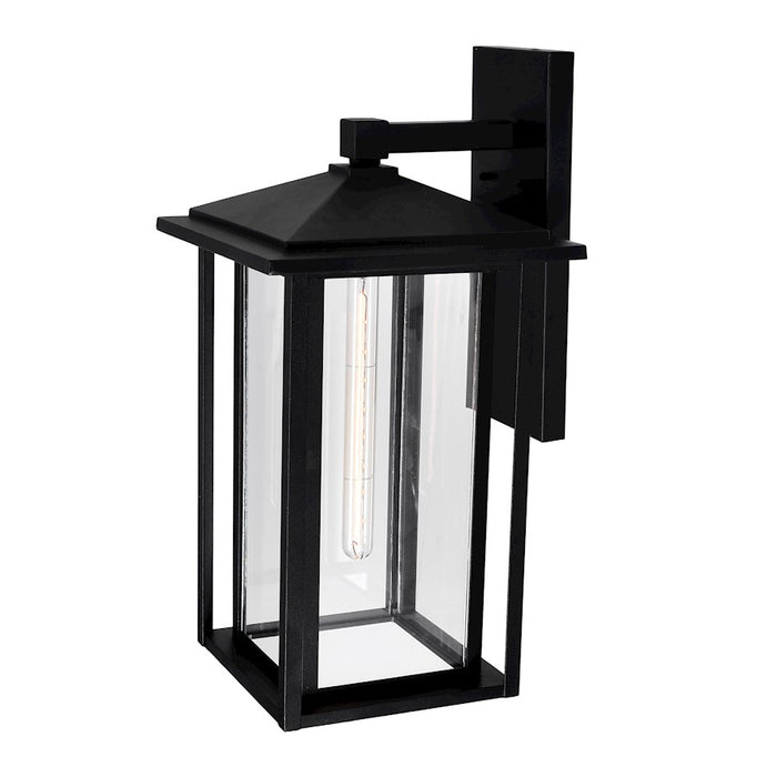 CWI Crawford 1 Light 22"H Outdoor Wall Light, Black/Clear