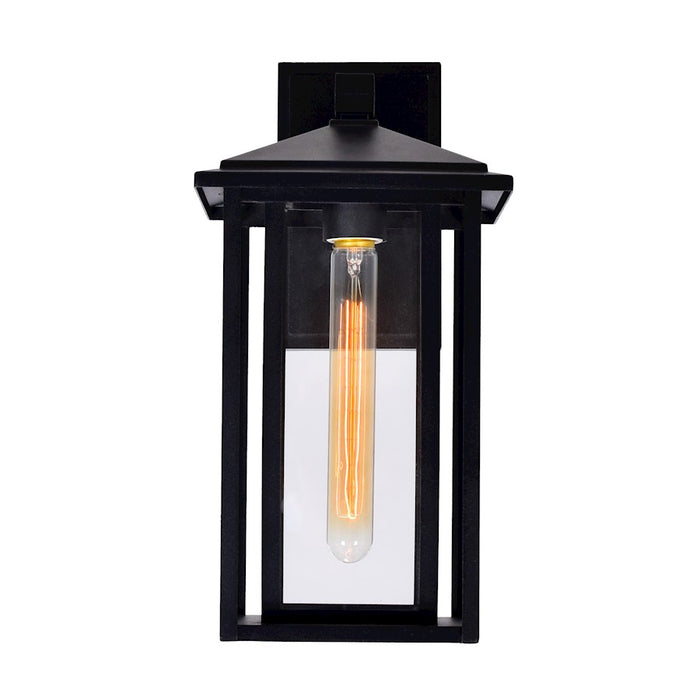 CWI Crawford 1 Light 14"H Outdoor Wall Light, Black/Clear