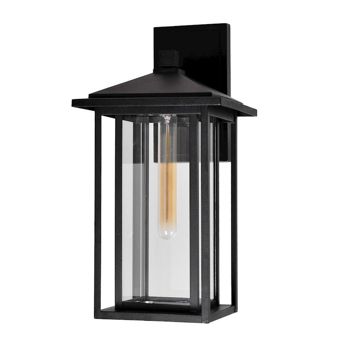 CWI Crawford 1 Light 18"H Outdoor Wall Light, Black/Clear