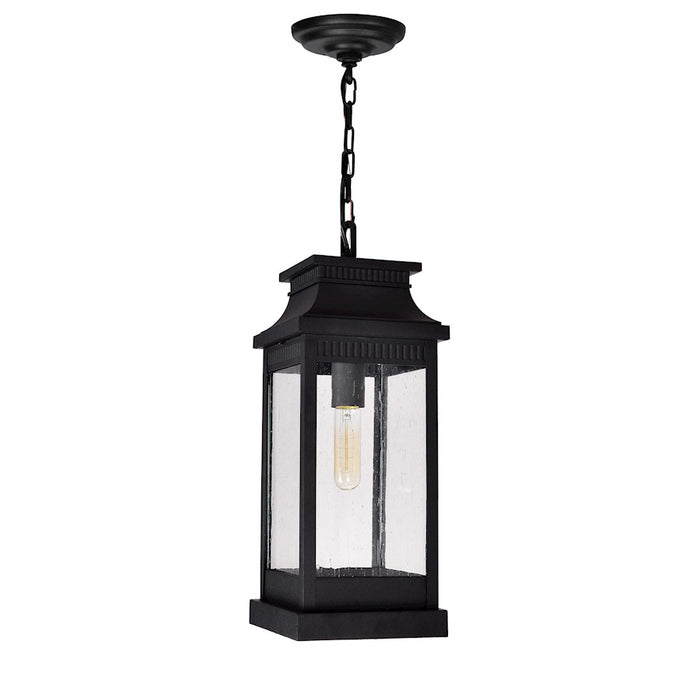 CWI Lighting Milford 1 Light 20"H Outdoor Pendant, Black/Seedy