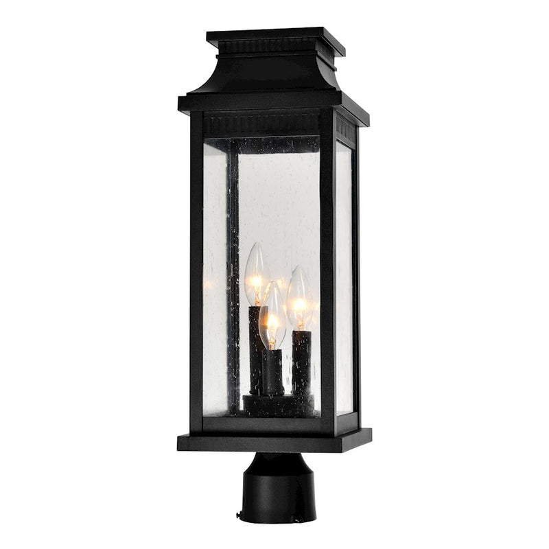 CWI Milford 3 Light 21"H Outdoor Lantern Head, Black/Seedy