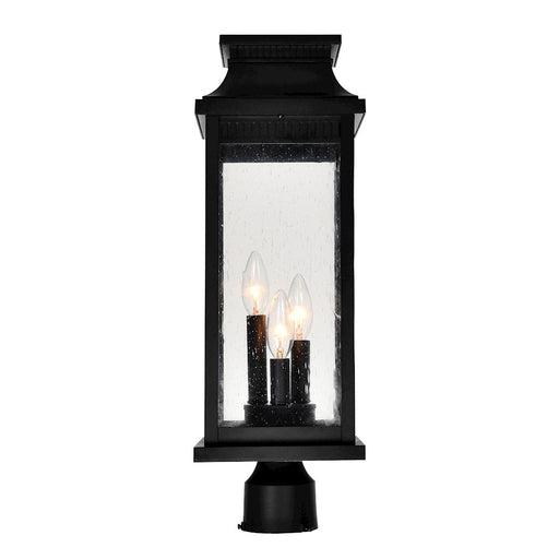 CWI Milford 3 Light 21"H Outdoor Lantern Head, Black/Seedy