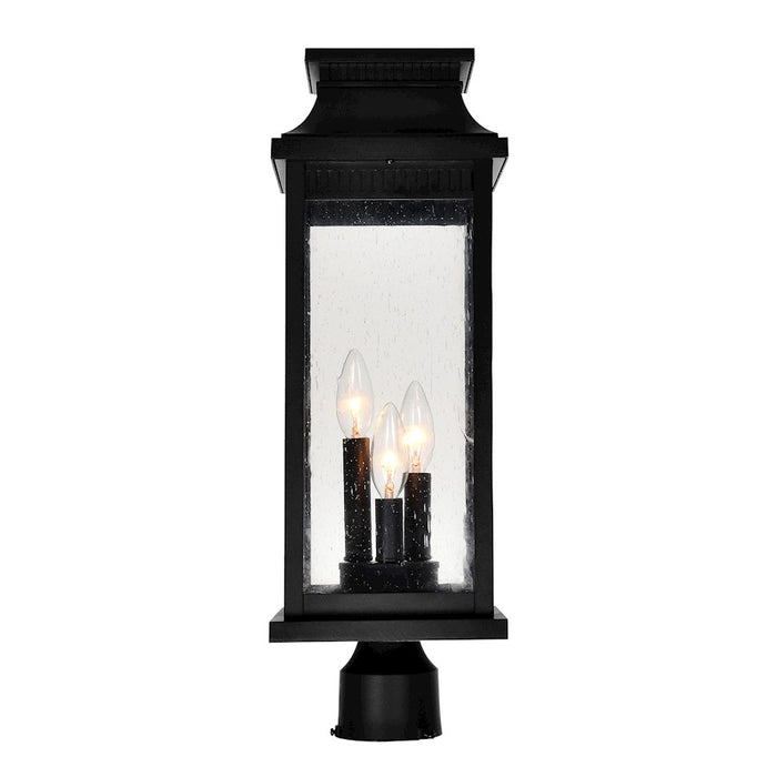 CWI Milford 3 Light 21"H Outdoor Lantern Head, Black/Seedy