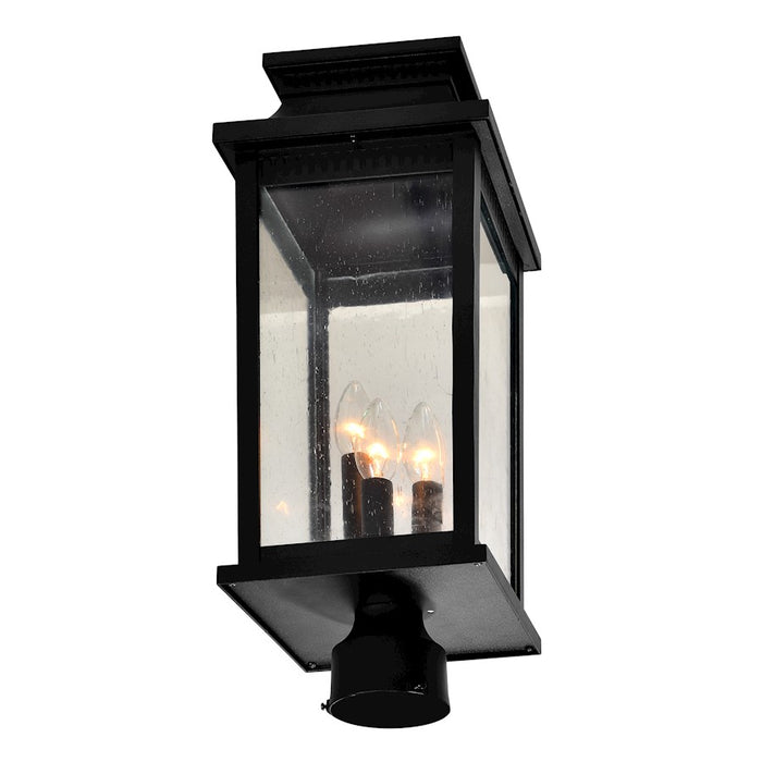 CWI Milford 3 Light 21"H Outdoor Lantern Head, Black/Seedy