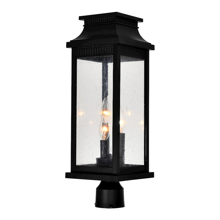 CWI Milford 3 Light 21"H Outdoor Lantern Head, Black/Seedy