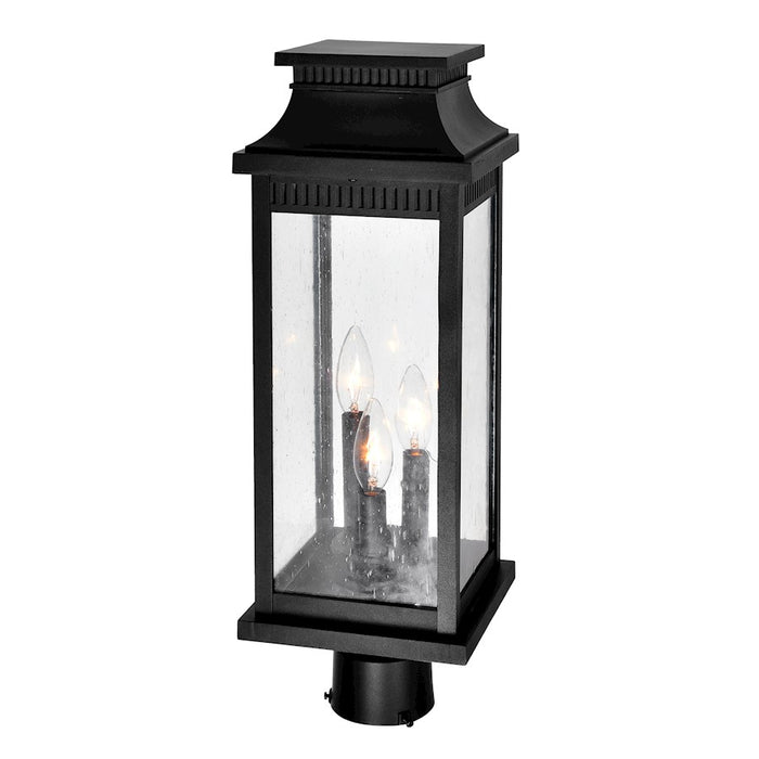 CWI Milford 3 Light 21"H Outdoor Lantern Head, Black/Seedy