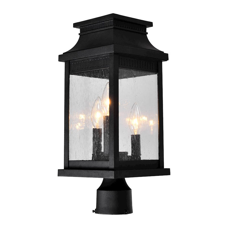 CWI Milford 3 Light 17"H Outdoor Lantern Head, Black/Seedy