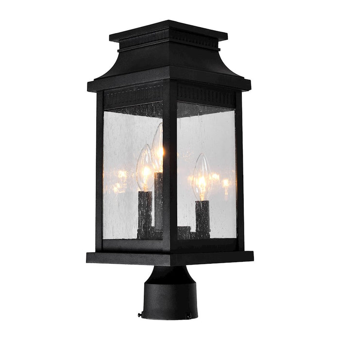 CWI Milford 3 Light 17"H Outdoor Lantern Head, Black/Seedy