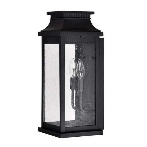 CWI Lighting Milford 2 Light 18"H Outdoor Wall Light, Black/Seedy