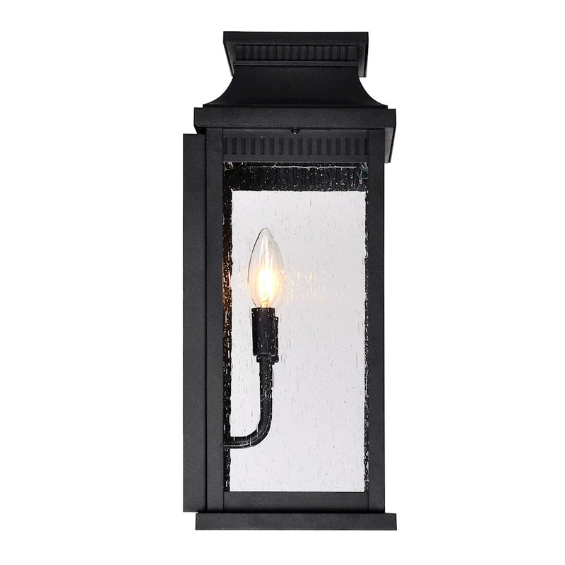 CWI Lighting Milford 2 Light 18"H Outdoor Wall Light, Black/Seedy