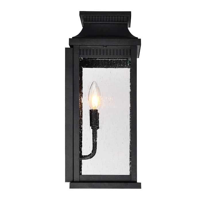CWI Lighting Milford 2 Light 18"H Outdoor Wall Light, Black/Seedy