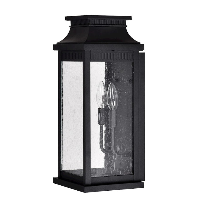 CWI Lighting Milford 2 Light 18"H Outdoor Wall Light, Black/Seedy