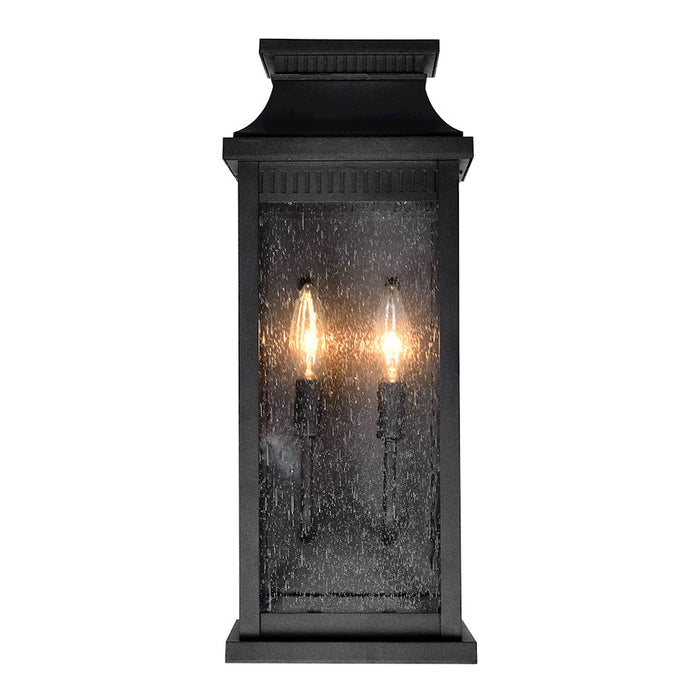 CWI Lighting Milford 2 Light 18"H Outdoor Wall Light, Black/Seedy