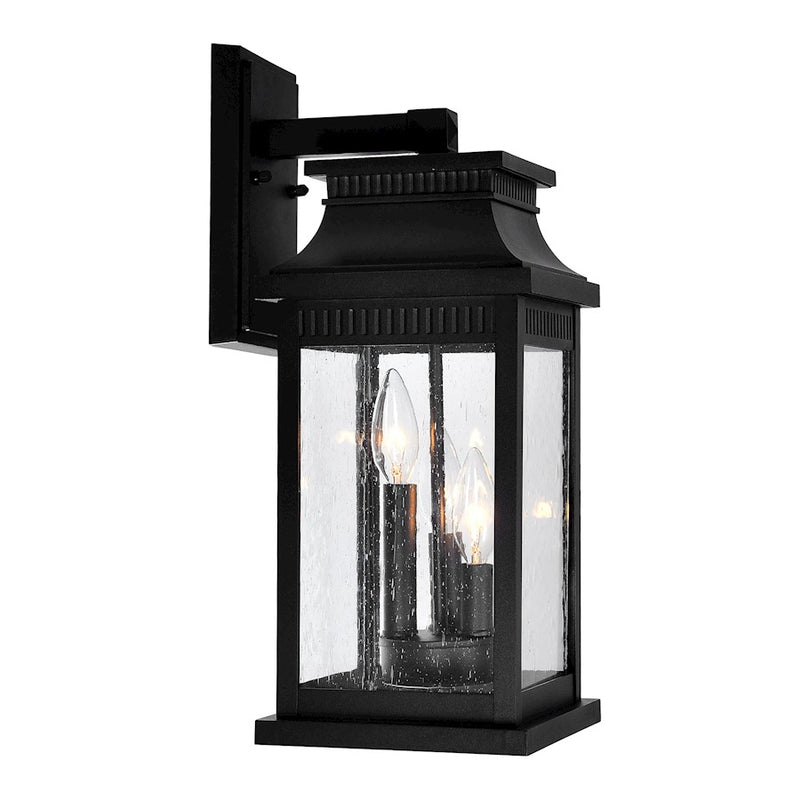 CWI Lighting Milford 3 Light 18"H Outdoor Wall Light, Black/Seedy