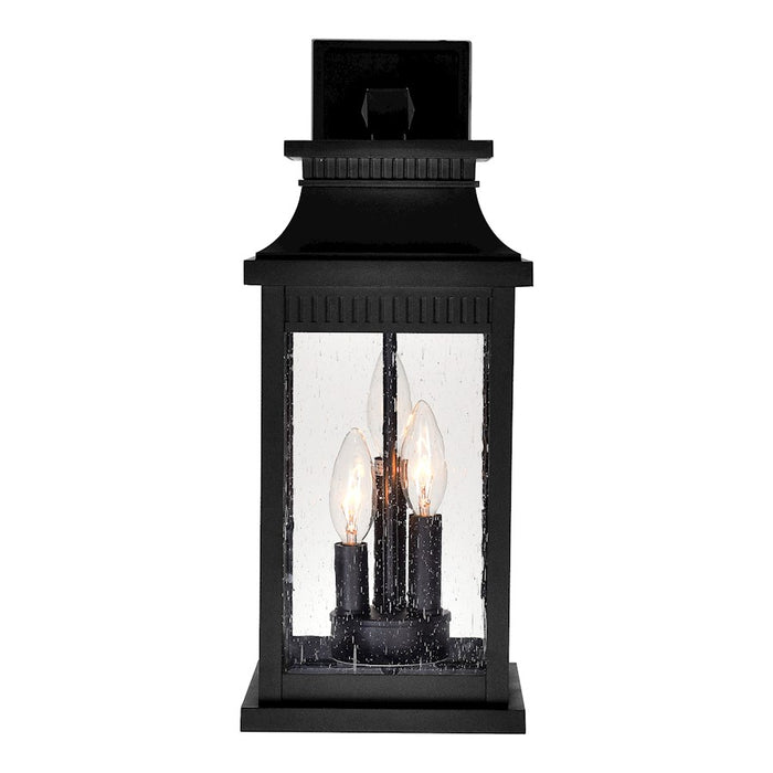CWI Lighting Milford 3 Light 18"H Outdoor Wall Light, Black/Seedy