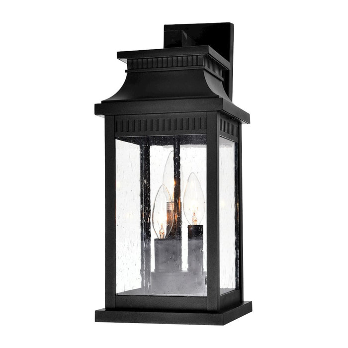 CWI Lighting Milford 3 Light 18"H Outdoor Wall Light, Black/Seedy
