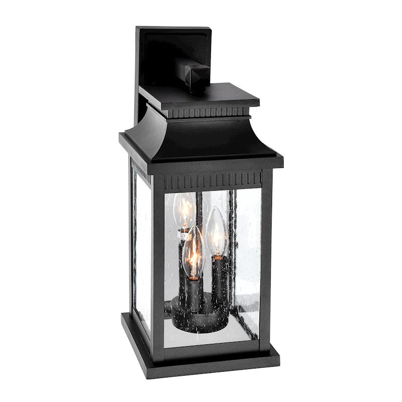 CWI Lighting Milford 3 Light 18"H Outdoor Wall Light, Black/Seedy