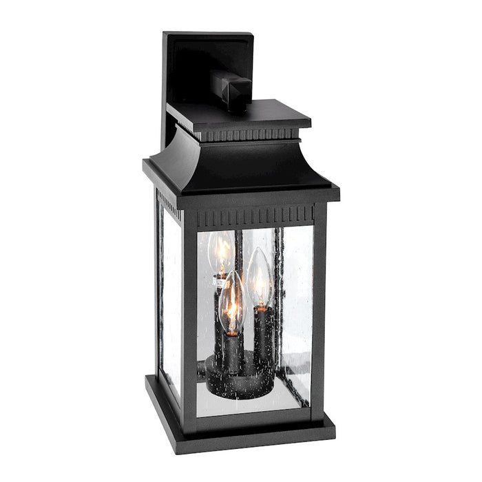 CWI Lighting Milford 3 Light 18"H Outdoor Wall Light, Black/Seedy