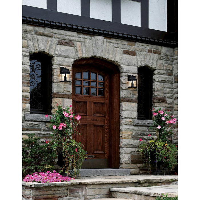 CWI Lighting Milford 3 Light 18"H Outdoor Wall Light, Black/Seedy