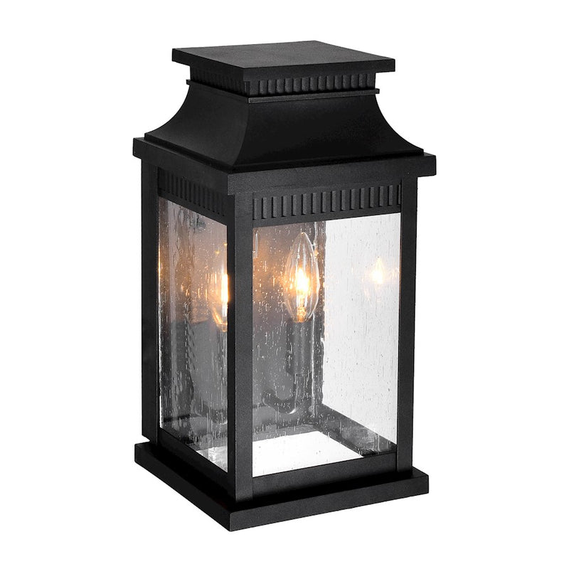 CWI Lighting Milford 2 Light 14"H Outdoor Wall Light, Black/Seedy