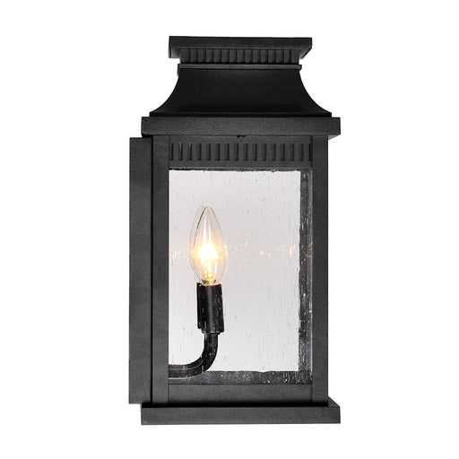 CWI Lighting Milford 2 Light 14"H Outdoor Wall Light, Black/Seedy