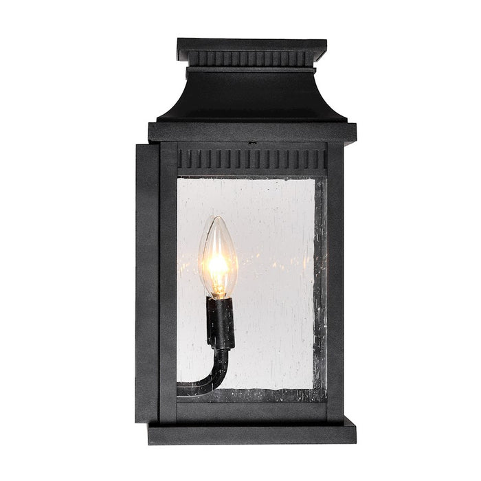 CWI Lighting Milford 2 Light 14"H Outdoor Wall Light, Black/Seedy