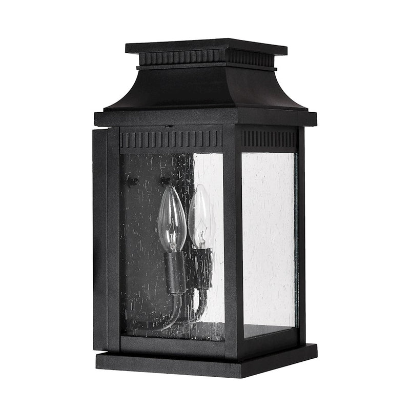 CWI Lighting Milford 2 Light 14"H Outdoor Wall Light, Black/Seedy