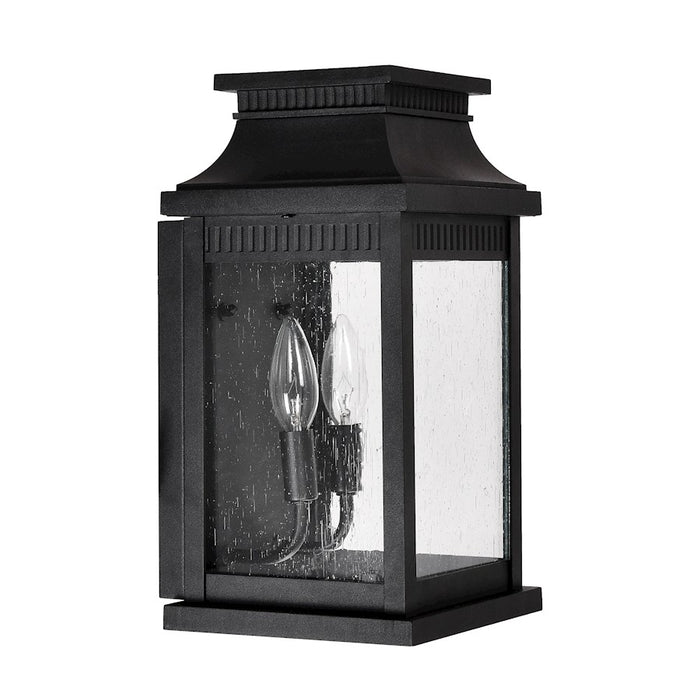 CWI Lighting Milford 2 Light 14"H Outdoor Wall Light, Black/Seedy
