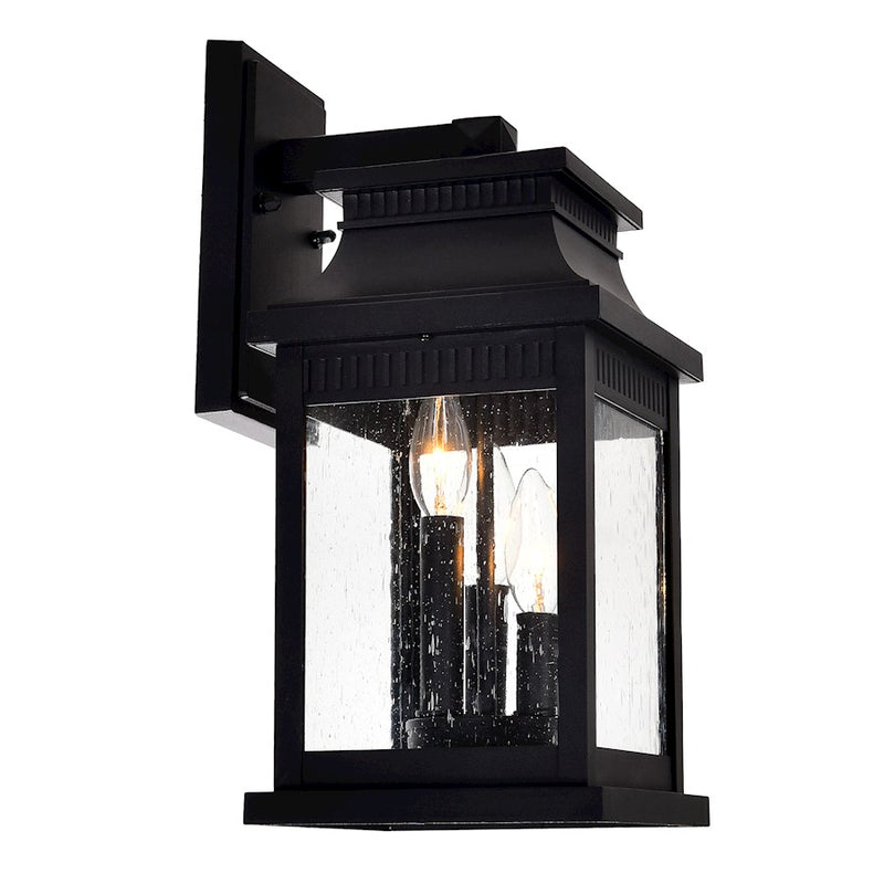 CWI Lighting Milford 3 Light 16"H Outdoor Wall Light, Black/Seedy