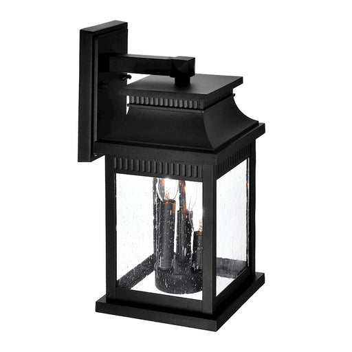 CWI Lighting Milford 3 Light 16"H Outdoor Wall Light, Black/Seedy