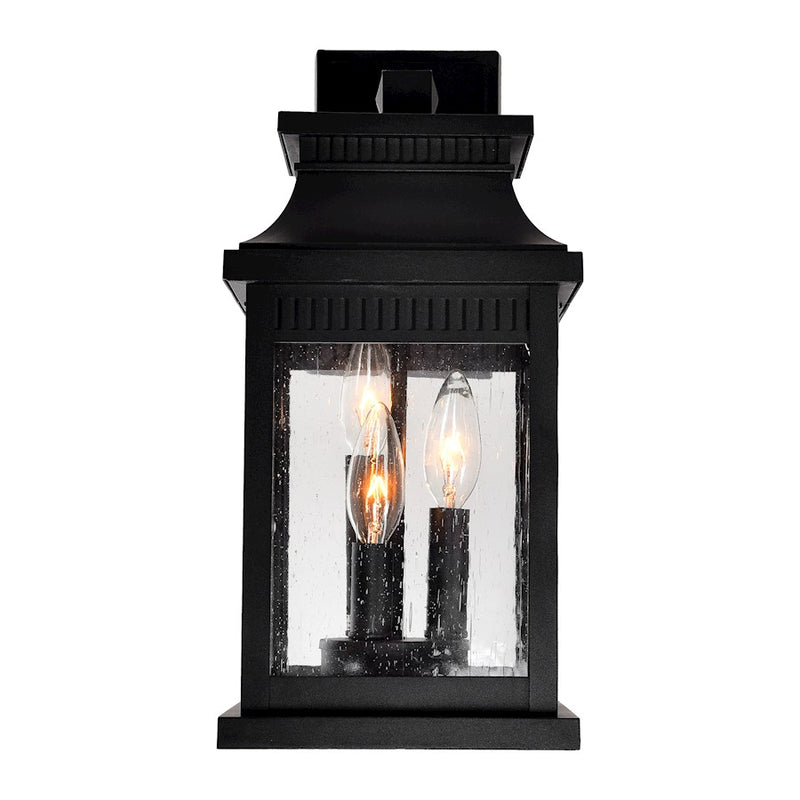 CWI Lighting Milford 3 Light 16"H Outdoor Wall Light, Black/Seedy