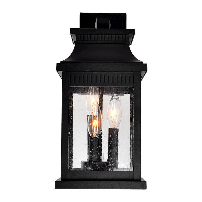 CWI Lighting Milford 3 Light 16"H Outdoor Wall Light, Black/Seedy
