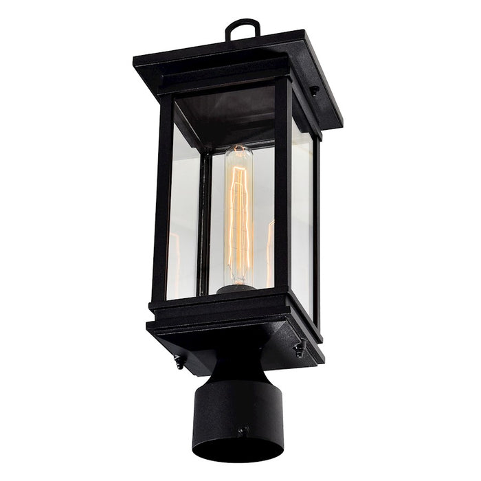 CWI Lighting Oakwood 1 Light Outdoor Lantern Head, Black/Clear