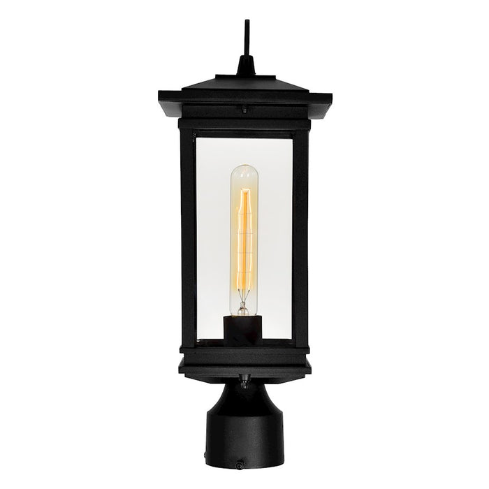 CWI Lighting Oakwood 1 Light Outdoor Lantern Head, Black/Clear