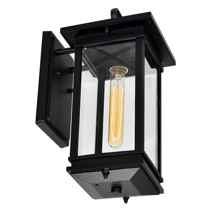 CWI Lighting Oakwood 1 Light Outdoor Wall Light, Black/Clear