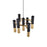 CWI Anem 7 Light Down Chandelier, Matte Black/Satin Gold