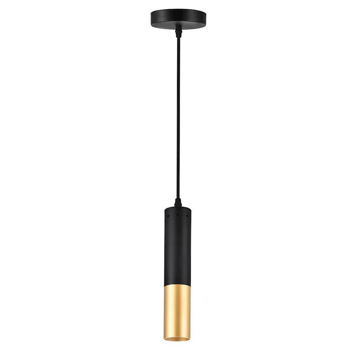 CWI Anem 1 Light Down Mini Pendant, Matte Black/Satin Gold - 1015P2-1-129