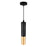 CWI Anem 1 Light Down Mini Pendant, Matte Black/Satin Gold