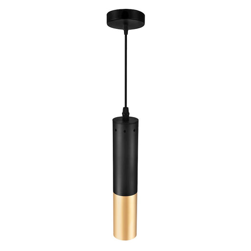 CWI Anem 1 Light Down Mini Pendant, Matte Black/Satin Gold