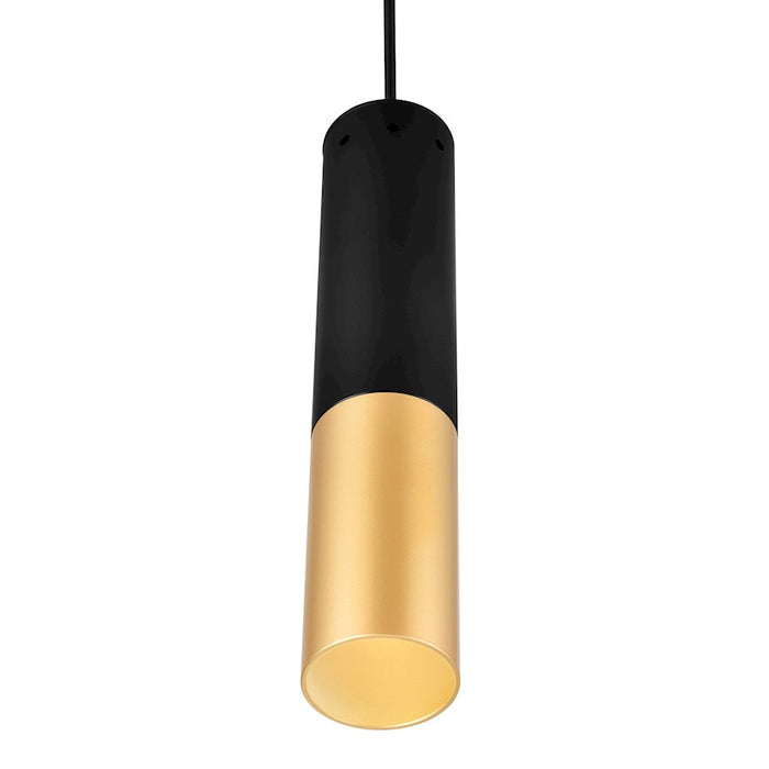 CWI Anem 1 Light Down Mini Pendant, Matte Black/Satin Gold