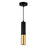 CWI Anem 1 Light Down Mini Pendant, Matte Black/Satin Gold