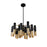 CWI Anem 19 Light Down Chandelier, Matte Black/Satin Gold - 1015P26-19-129