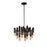 CWI Anem 19 Light Down Chandelier, Matte Black/Satin Gold