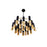 CWI Anem 19 Light Down Chandelier, Matte Black/Satin Gold