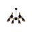 CWI Rolin 12 Light Down Chandelier, Matte Black/Satin Gold