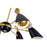 CWI Rolin 12 Light Down Chandelier, Matte Black/Satin Gold
